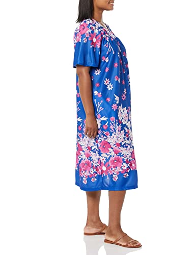 Image of AmeriMark Casual Women's Patio Muumuu House Dress Loose Comfortable Short Sleeve Sun Dress Lounger Gown Sleepwear for Ladies
