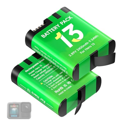Palogreen Hero 13 Battery, 2400mAh Long Endurance Replacement Batteries for Hero 13 Camera Charger...