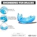 Shock Doctor Mouth Guard for Braces, Upper Teeth Protection, Instant Fit, Adult & Youth Sizes,Blue