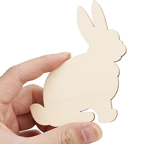 Newbested NEWBESTED-7789 48 Pack Unfinished Wooden Woodland Forest Animal Life Cutouts,Bear,Fox,Elephant,Rabbit,Squirrel,Horse,Rhinoceros,Owl Shapes Model thumb #2