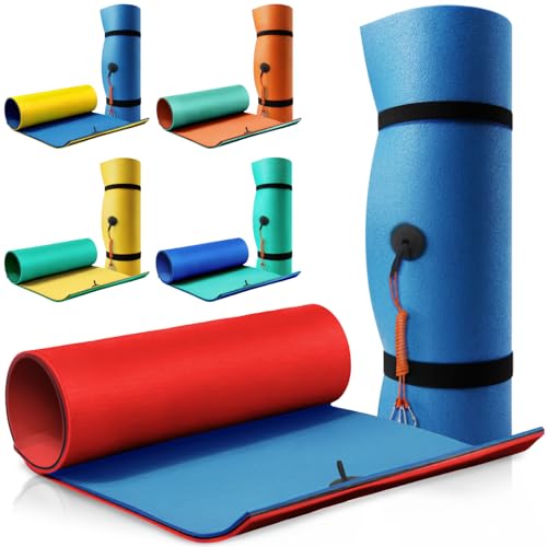 SOWKT 18 x 6 Feet Lily Pad Floating Mat - Extra Large Floating Mat for Lake and Boating - Giant Floating Water Pad for Lake | Lilly Pad Floating Water Mat (Blue/Black/Red)