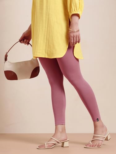Image of TWIN BIRDS Super Stretchable Cotton Elasthane Fabric Ankle Length Leggings for Women