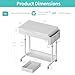 Small White Portable Rolling Standing Desk with Drawers & Storage Shelf, 32 Inch Mobile Stand Up Desk Adjustable Height with Wheels for Home Office, Kids Desks Couch Sofa Side Laptop Craft Table