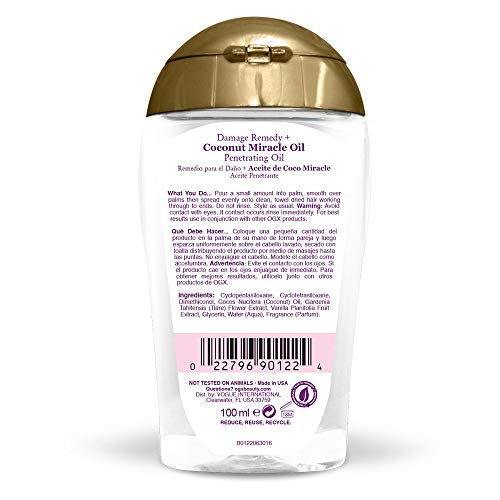 Image of Ogx Coconut Miracle Oil Penetrating 3.3 Ounce X-Strength (Pack of 3)