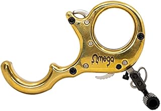 B3 Archery Hunting Omega Stainless Steel 3 Finger Thumb Trigger Release Aid, Brass