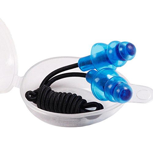 Tookie Aqua Plug d'oreille, Push en silicone Natation Bouchons d'oreille avec étui de rangement pour adultes, bleu