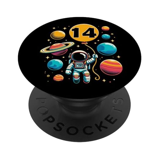 14 Cumpleaños Astronauta Planetas Espaciales Catorce Años PopSockets PopGrip Intercambiable