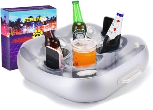 Swirbe Drink Holder Drink Float for Beach Party Accessories for Pool &Hot Tub with Multi-Use Large Capacity