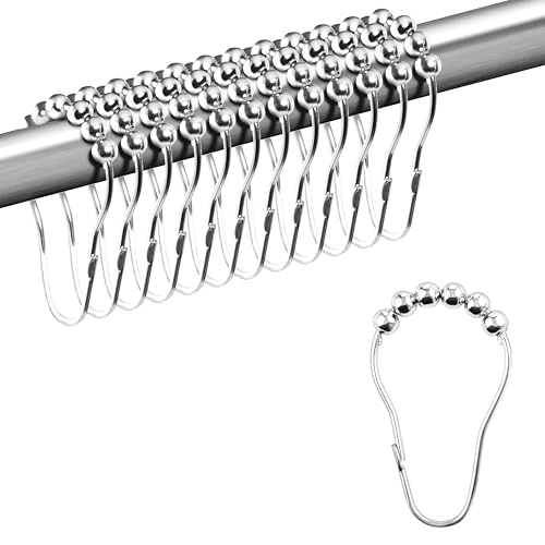 ikloo Shower Curtain Hooks for Bathroom, Decorative Curtain Rings for