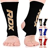 RDX Ankle Support Brace, Elasticated Compression Sleeve, Kickboxing Muay Thai MMA Martial Arts Boxing, Open Heel Foot Socks Pair, Running Gymnastics Gym Weight Lifting Bandage, Sports Wraps, Men Women