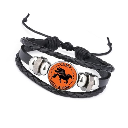 Metal Sticker Black Leather Bracelet, Cartoon Yellow Charm Bracelet