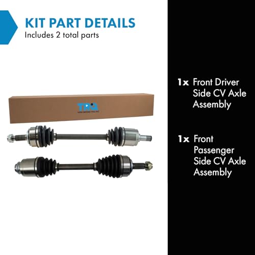 Image of TRQ Front Left and Right CV Axle Assembly Set 2 Piece Compatible with 2003-2007 Honda Accord I4 2.4L Manual Transmission