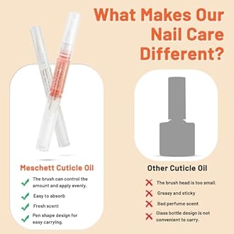 Meschett 2PCS Cuticle Oil Pens for Nail Care,Cuticle Revitalizer Oil Pen with Soft Brush,Cuticle Oil to Prevent Nail Cracking and Dry (Lily & Rose Flavor)