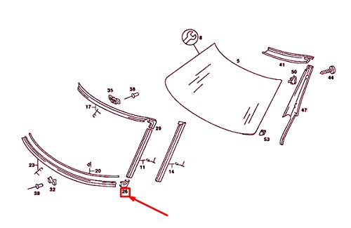 MB SL R107 Windshield Right Outer Moulding A1076713630 NEW GENUINE  