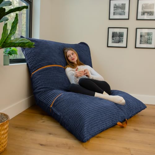 Image of Big Joe Turnabout 3-in-1 Convertible Bean Bag Chair, Midnight Blue