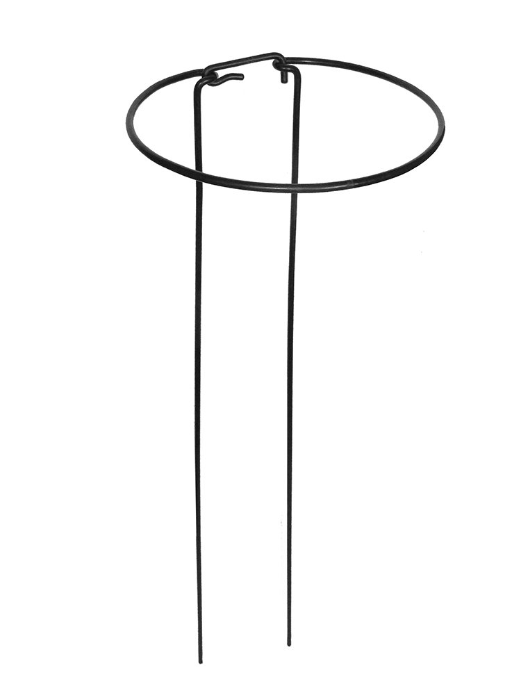 Plant Supports Hoops for Holly Hocks, Lillies, Iris, Gladiolus, etc - Strong Metal Garden Supports - Unique gate mechanism (Pack of 9 - Medium (60cm high x 25cm diameter)