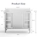 ROVSUN All Stainless Steel Table with Cabinet, 39