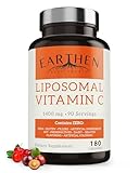 EARTHEN supplements Liposomal Vitamin C | Made with Organic Ingredients | 1400MG Per Serving | 180 Capsule - 90 Serving | Non GMO | Fat Soluble - High Absorption Antioxidant