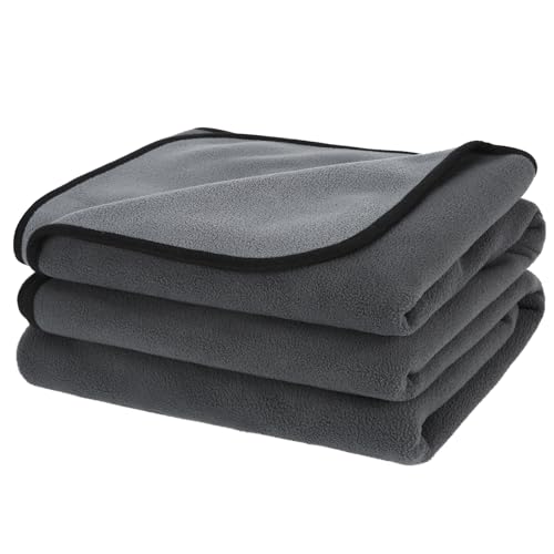 PETTOM Couverture Chien Imperméable(100x75cm), Plaid Chien Anti Pipi pour Canapé Lit Divan, Absorbante Chaude Douce pour Chiot Chat, Gris