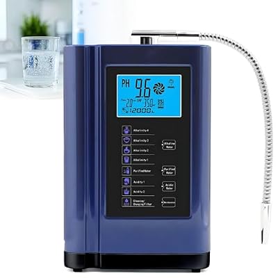 Smart Electrolyzed Ionized Water Machine, PH 3.5-10.5, Alkaline Acid Water Machine, Up to -500mV ORP, with 7 Water Settings, 8000 Liters Per Filter,Auto-Cleaning,Intelligent Voice Blue