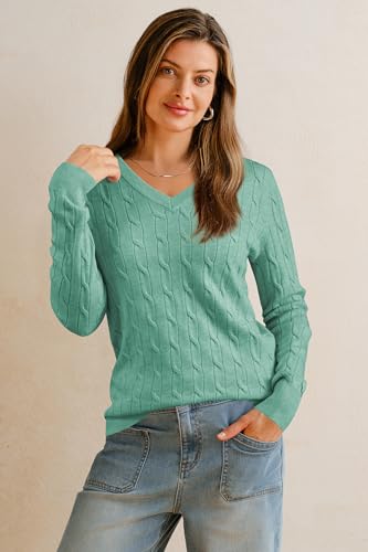Image of Arach&Cloz Women's Wool Blend Fall Sweaters Business Casual Outfits 2026 | Soft&Breathable Pullover, Long Sleeve, V-Neck, Relaxed Fit Workwear, Business Casual, Teacher Outfits
