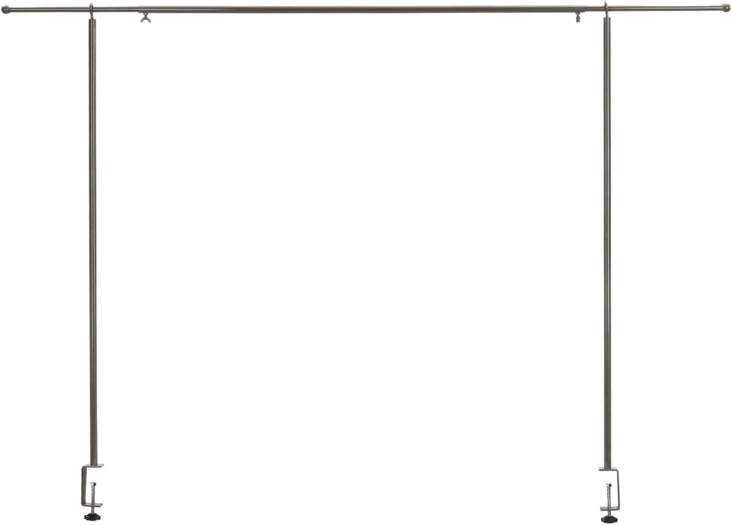 LN COZY CORNER Metal Over Table Decorative Rod Rail – Adjustable Display Stand for Hanging Decorations, Plants, Balloons & Fairy Lights – Indoor & Outdoor Garden and Home Decor (Silver)
