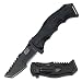 MTech USA Xtreme MX-A805 Spring Assist Folding Knife, Black Tanto Blade, Black Handle, 5-Inch Closed