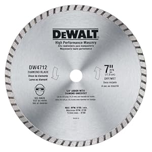 DEWALT Diamond Blade for Masonry (DW4712B), Silver, 7-Inch, Packaging May Vary