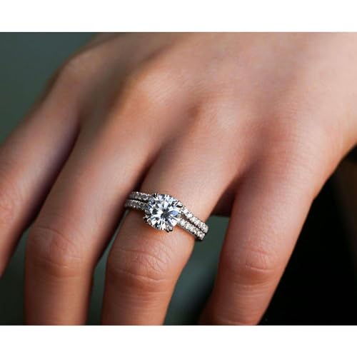 Kobelli Moissanite and Lab Grown Diamond Bridal Rings Set 2 1/3 CTW 14k White Gold (GH/VS, DEF/VS)2