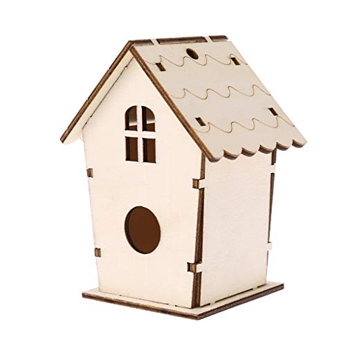 Lazder Natural Wooden Bird House Nest Creative Wall-mounted Garden Outdoor Bird Cage Box