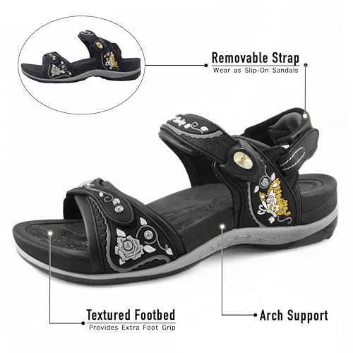 Image of SIGNATURE Arch Support Womens Sandals Comfortable Walking. Everyday Comfy Sandals Women Wear for Beach, Travel, Water, Outdoor, Hiking. Women Footwear.