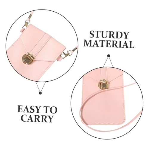 Elegant Mini Cell Phone Bag for Women Shoulder Crossbody Bag Small Phone Purse Card Slots Pink3