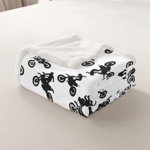Image of Feelyou Motocross Rider Fleece Throw Boys Girls Gift Sofa Warm