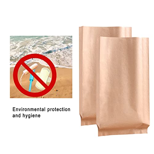 Image of Sanitary Pad Disposal Bags, 100 Count, Waterproof, Odor Controlling, Eco-Friendly Kraft Paper Bags (Pack of 2)