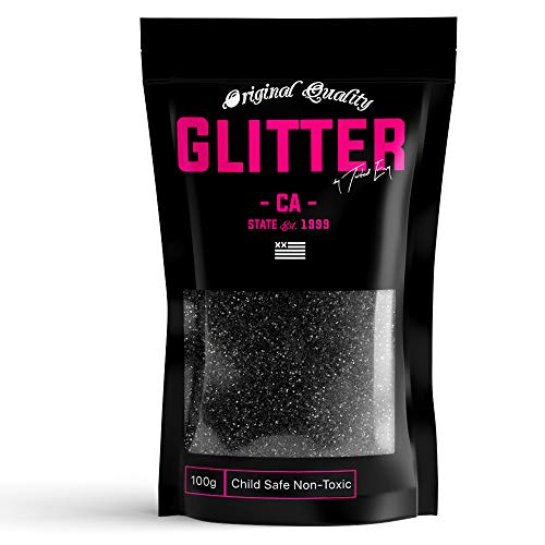 Black Premium Glitter Multi Purpose Dust Powder 100g / 3.5oz for use with Arts & Crafts Wine Glass Decoration Weddings Cards Flowers Cosmetic Face Body (Packaging May Vary)