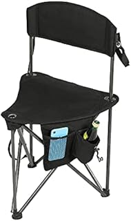PORTAL Extra Large Quick Folding Tripod Stool with Backrest Fishing Camping Chair with Carry Strap