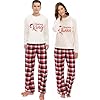 iHapHap Christmas King Queen Couple Christmas Matching Pajamas Set for Couples(3XL,Dad)