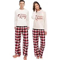 iHapHap Christmas King Queen Couple Christmas Matching Pajamas Set for Couples(3XL,Dad)