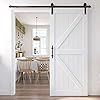 EaseLife 36in x 84in Sliding Barn Door with 6.6FT Barn Door Hardware Track Kit Included,Solid LVL Wood Slab Covered with Water-Proof & Scratch-Resistant PVC Surface,DIY Assembly,Easy Install,White EaseLife 36in x 84in Sliding Barn Door with 6.6FT Barn Door Hardware Track Kit Included,Solid LVL Wood Slab Covered with Water-Proof & Scratch-Resistant PVC Surface,DIY Assembly,Easy Install,White