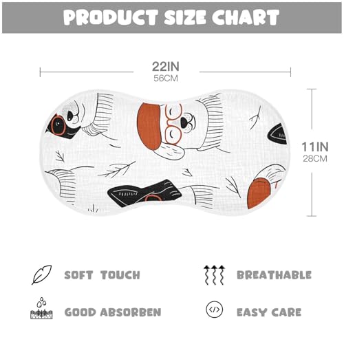 Bolaz Baby Burp Cloths 4 Pack,Handdrawn Dog Pattern,Feeding Cloths Face Towel Super Absorbent Soft Cotton Burping Rags Feeding Bibs3
