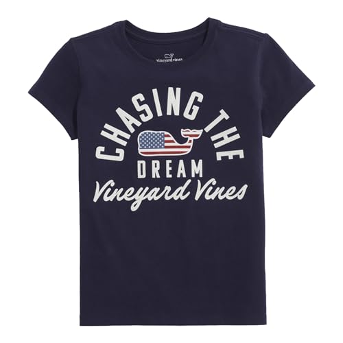 vineyard vines Girls' American Dream Glitter Short-Sleeve Tee