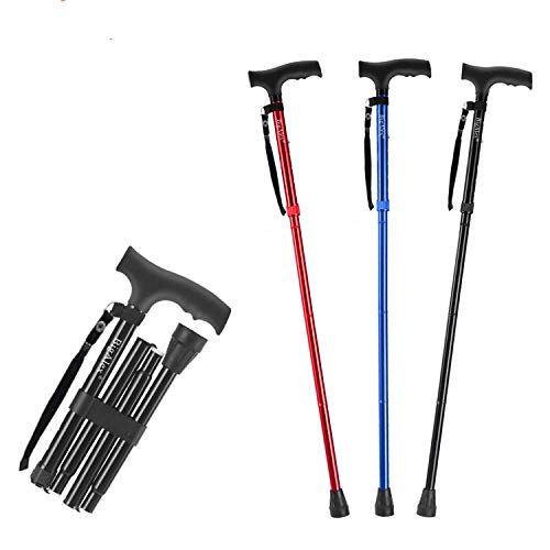BigAlex Folding Cane,Adjustable Collapsible Cane,Foldable Walking Cane for Men,Women,Lightweight,Adjustable,Portable Hand Walking Stick