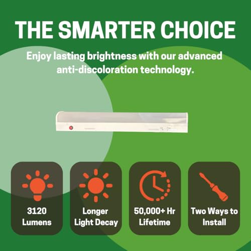 Image of E2 LIGHTING 2ft LED Light Strip, Linear with 10 W Emergency Battery, 18W /24W 3 CCT Tunable 3500K /4000K /5000K, Dimmable, Ideal for Warehouse Use