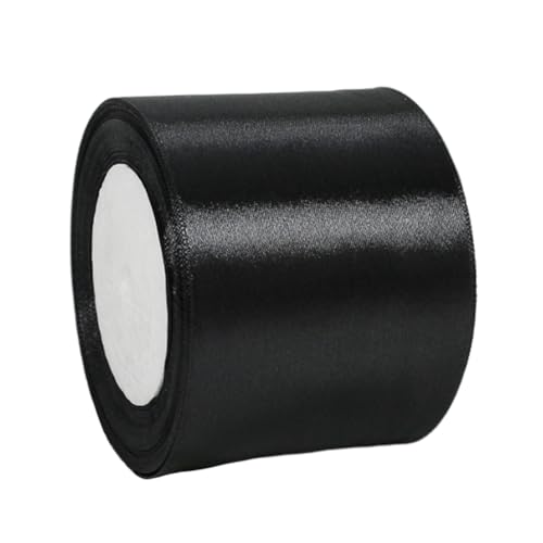 Wide Black Ribbon 100mm Satin Ribbons for Gift Wrapping,22m 3.9Inch Cake Ribbon Silk Thick Ribbons Black for Crafting,Halloween Party,Xmas,Wedding Car,Hair Bows,Bouquets,Cake Decoration