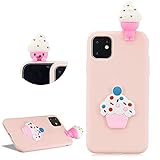 DasKAn for iPhone 15 Plus 6.7 Ice Cream 3D Cartoon Silicone Case, Solid Color Cute Cupcake Design Ultra Slim Matte Soft Rubber Bumper Shockproof Gel TPU Protective Phone Cover, Light Pink #1