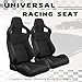 2 Pcs Adjustable Universal Racing Seats with Double Sliders, Reclinable Bucket Seats, 1 Pair of Sport Seats for Vehicles, 22.04x21.6x36.6''