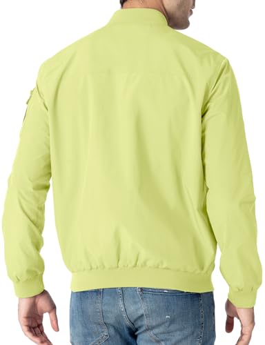 Tbmpoy Men'S Lightweight Jackets Light Bomber Jackets Casual Summer Track Jacket Windbreaker Fashion Coat For Men Lemon Yellow L thumb #1