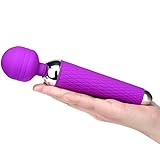 Sexy Slave Rechargeable and Waterproof Silicone Vibrator - 10 Function - Cordless Neck & Shoulder Portable Wand Body Massager,Best for Men,Women or Couples,Purple