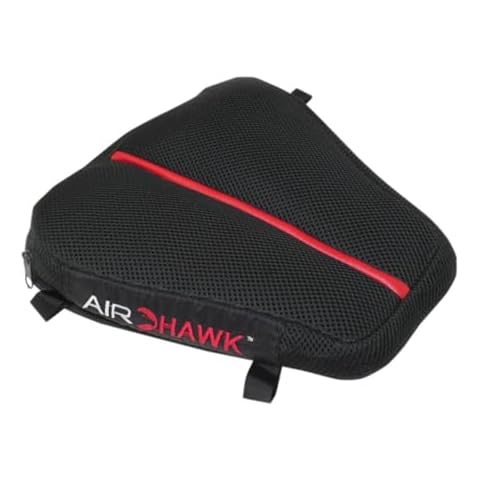AIRHAWK 11" x 11" Dual Sport Motorcycle Seat Cushion - Lightweight Portable Inflatable Multi-Cell Air Pad with Breathable Spacer Mesh Cover & Non-Skid Bottom Cover