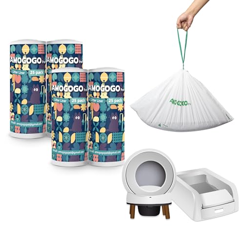 AMOGOGOPET Pacote com 100 sacos de areia para gatos, compatíveis com caixa de areia automática Scoop